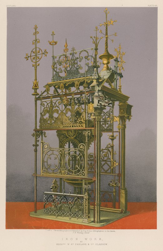 Iron Work af herrerne W Mc Farlane og Co, Glasgow af English School
