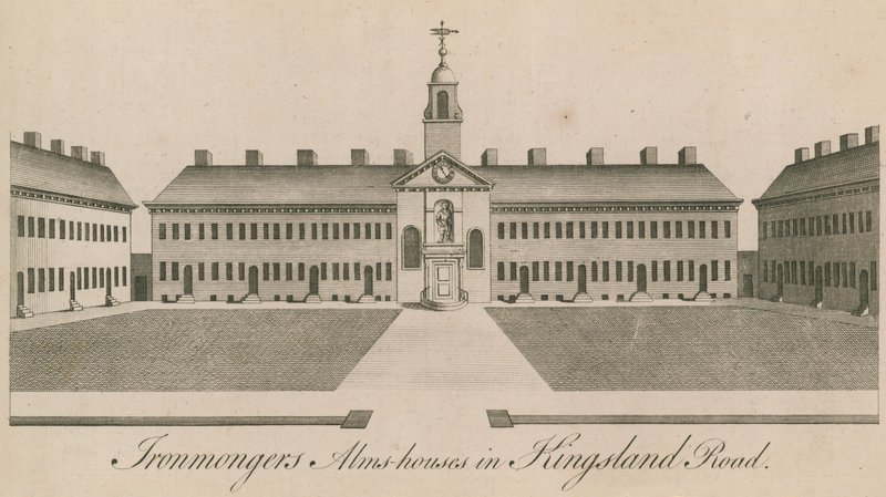 Isenkræmmere Almshouses i Kingsland Road af English School
