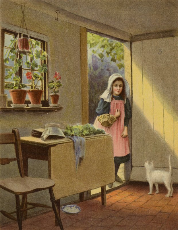 Er der nogen hjemme? (chromolitho) af English School