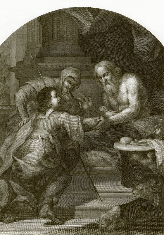 Isak velsigner Jakob af English School