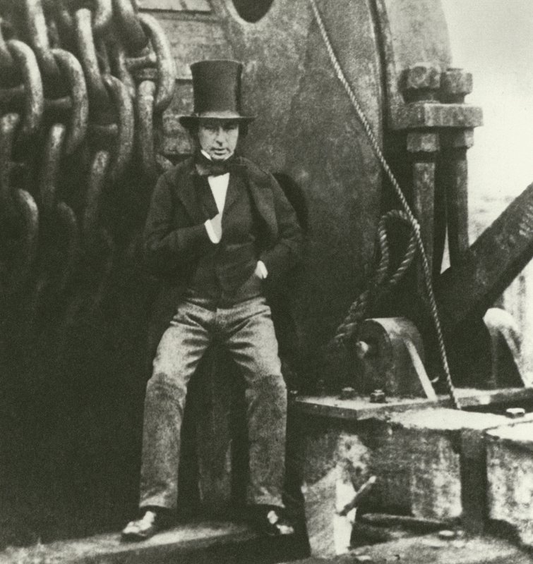 Isambard Kingdom Brunel, ingeniør, under opførelsen af den store østlige (gravering) af English School