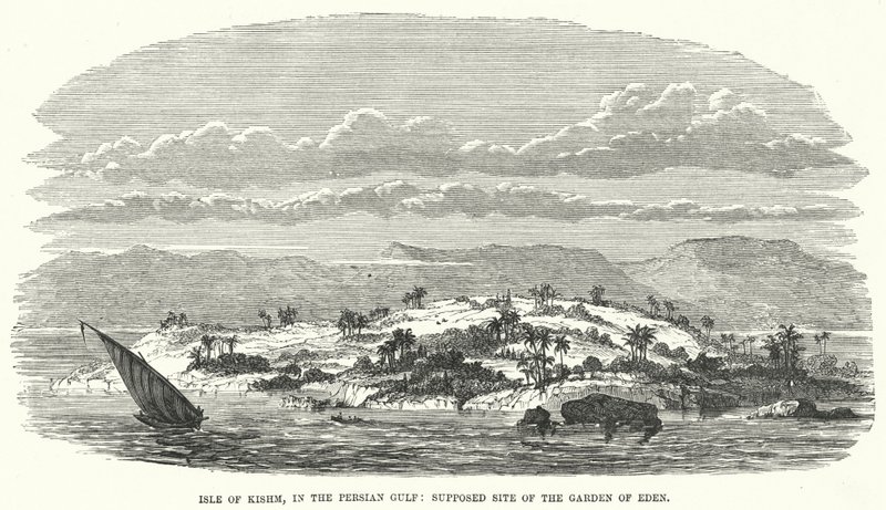 Isle of Kishm, i Den Persiske Golf, formodet sted for Edens Have (gravering) af English School