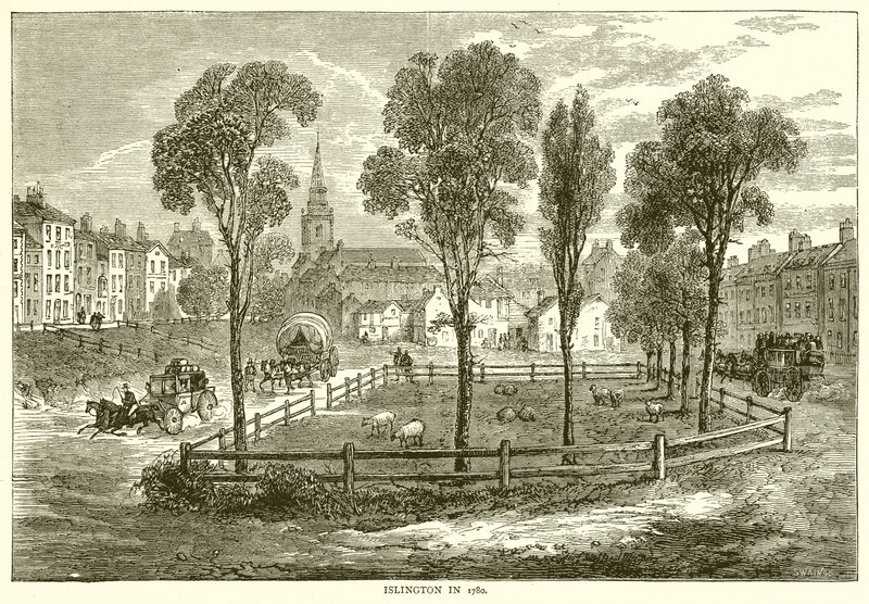 Islington i 1780 af English School