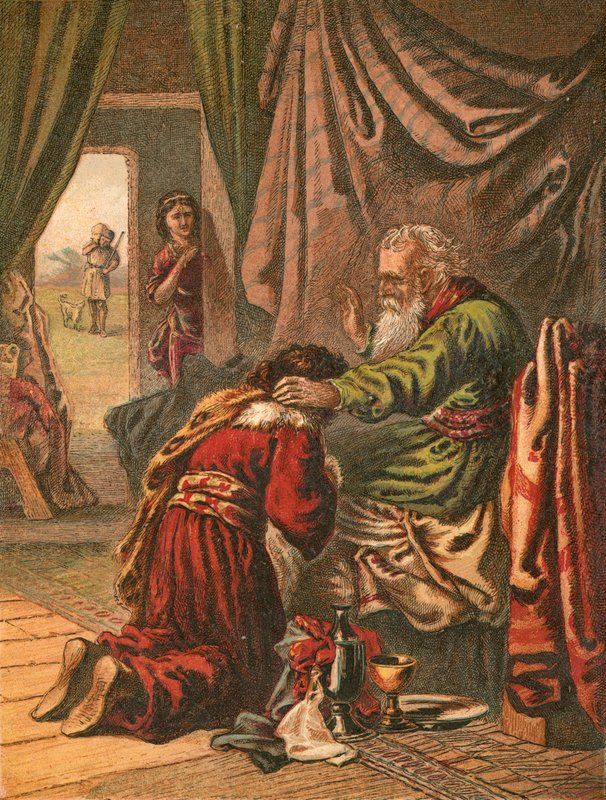 Isak velsigner Jakob af English School