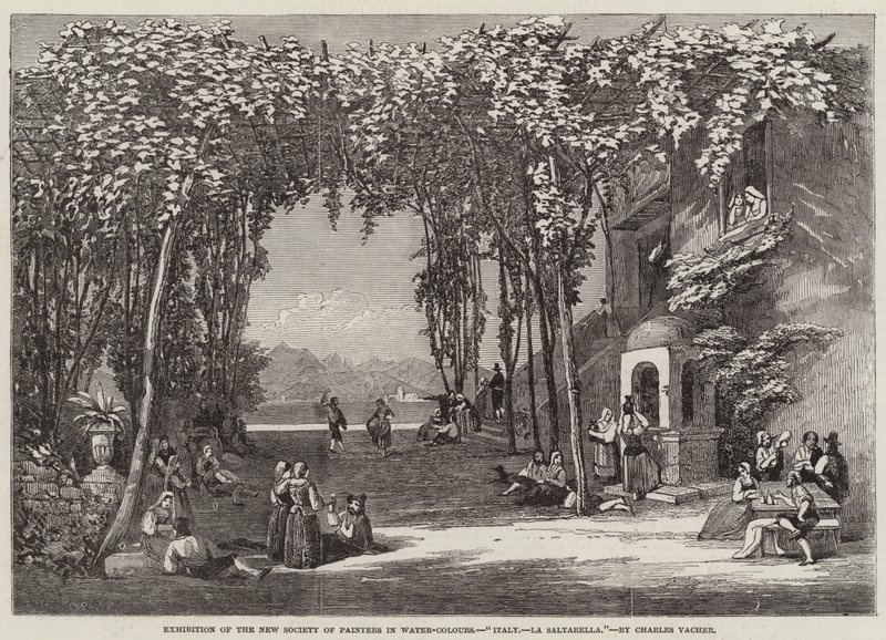 Italien, La Saltarella (kobberstik) af English School