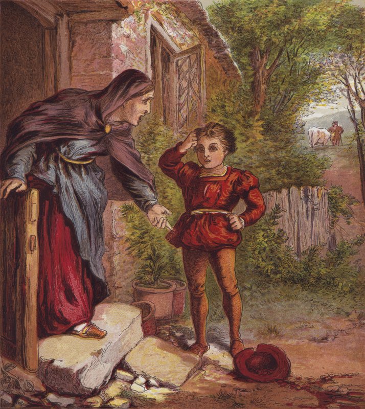 Jack And The Bean-Stalk (farve litho) af English School