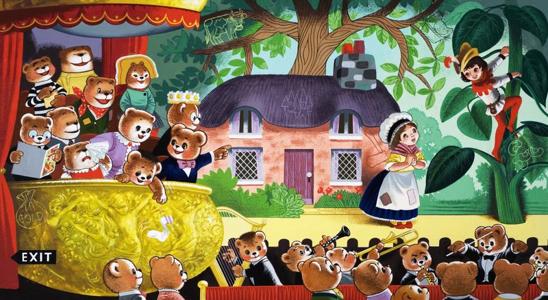 Jack and the Beanstalk bliver overvåget af bamser af English School