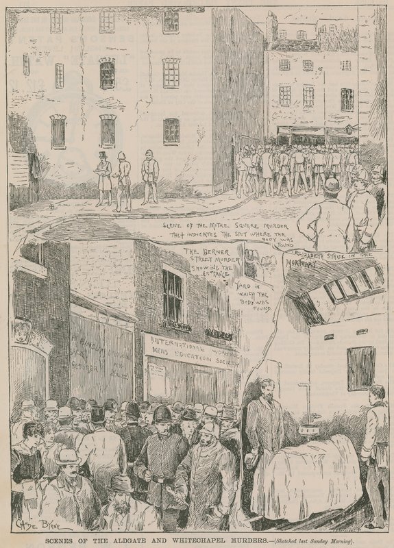 Jack the Ripper: Scener af Aldgate- og Whitechapel-mordene af English School