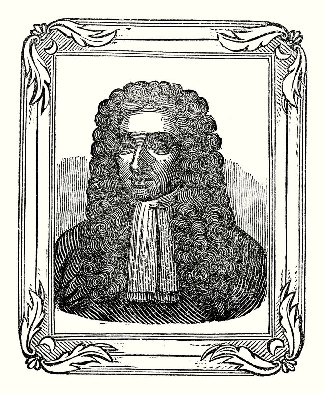 James II blev født i 1633, kronet i 1685 og døde i 1701 (gravering) af English School
