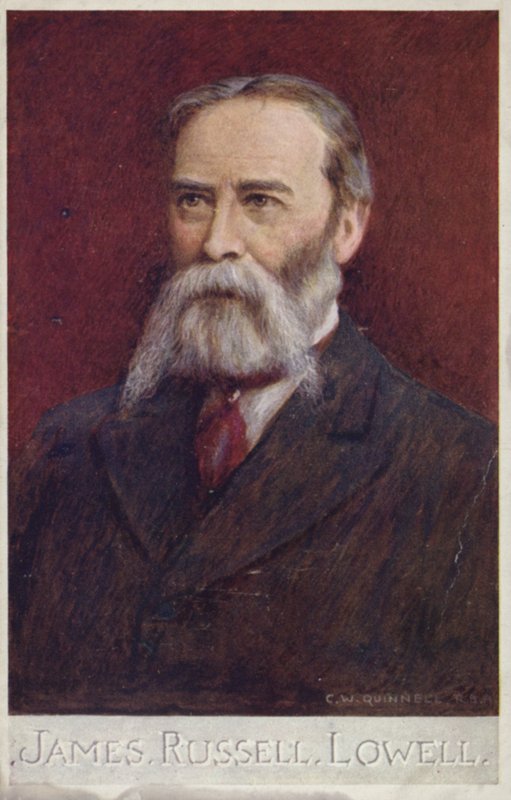 James Russell Lowell (1819-1891), amerikansk digter og diplomat (farvelitografi) af English School