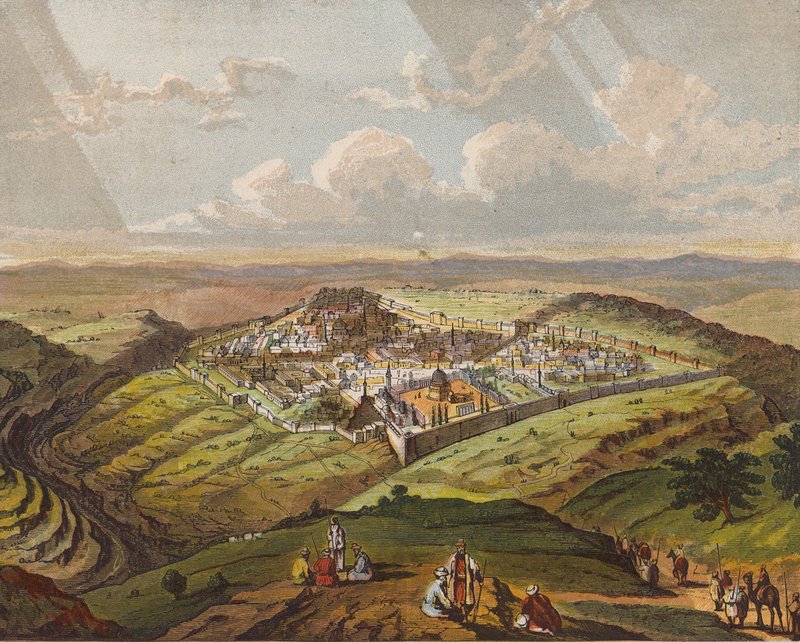 Jerusalem (farvelitografi) af English School
