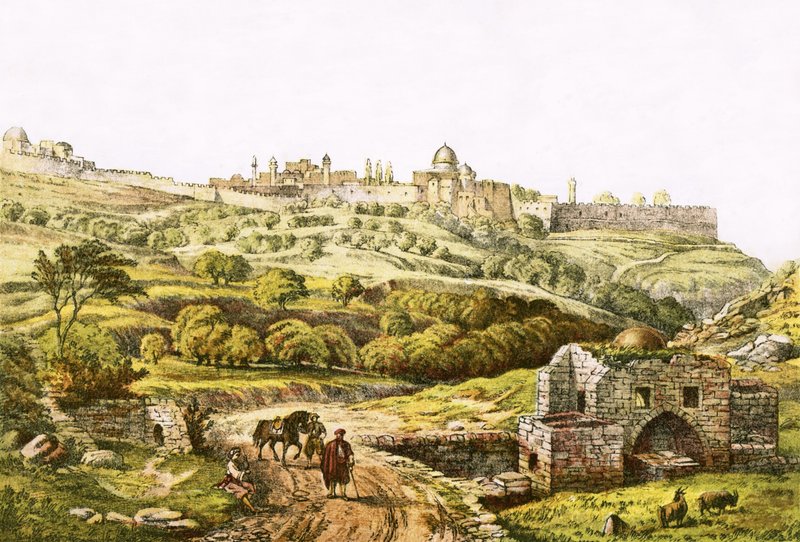Jerusalem fra Jobs brønd af English School