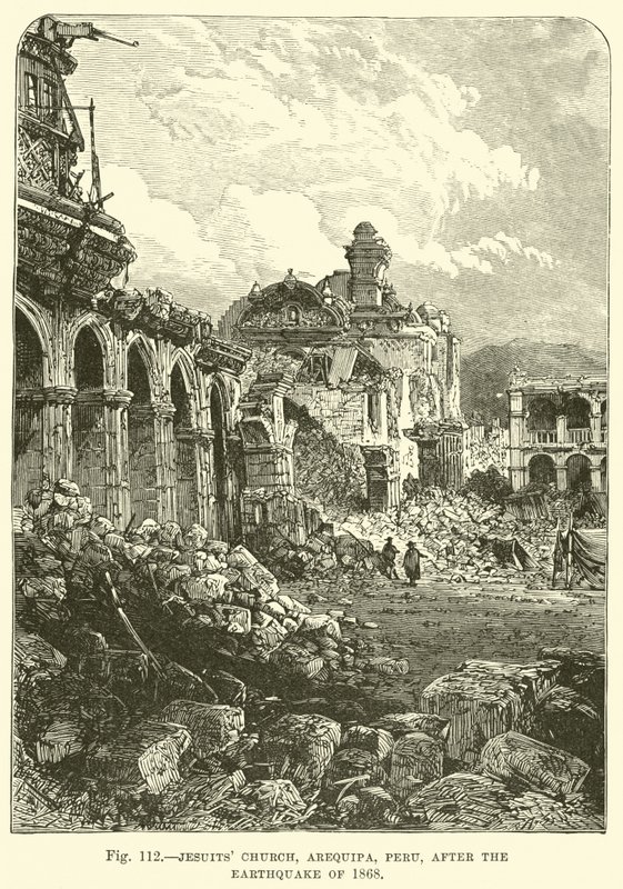 Jesuits Church, Arequipa, Peru, after the earthquake of 1868  af English School