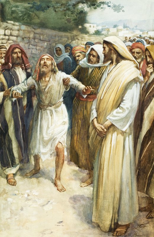 Jesus og en blind mand af English School