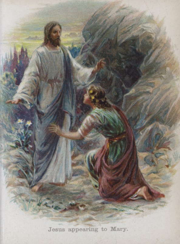 Jesus viser sig for Maria (chromolitho) af English School
