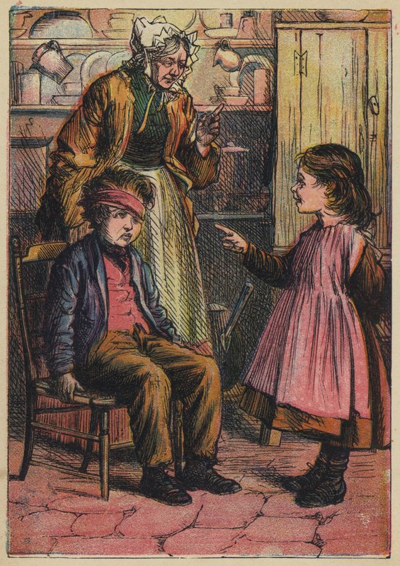 Jill gør nar af stakkels Jack (farvelitografi) af English School