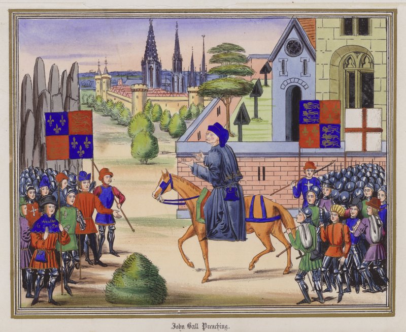John Ball prædiker (farvet indgravering) af English School