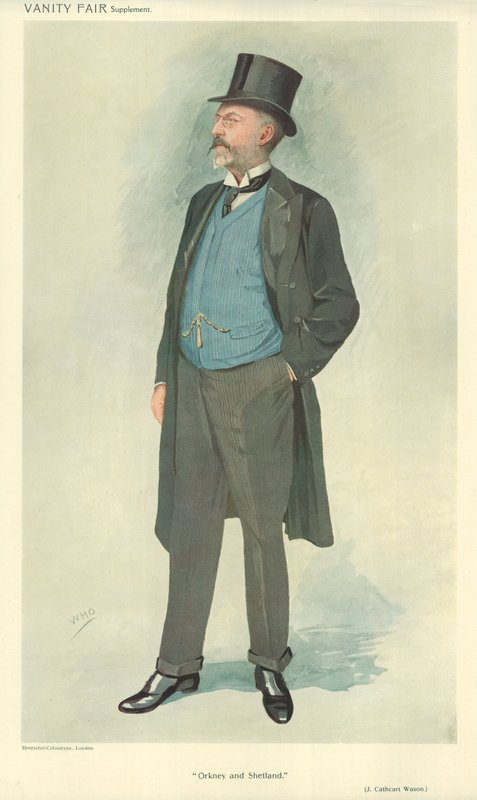 John Cathcart Wason, Orkney and Shetland, 15. september 1909, Vanity Fair tegneserie af English School