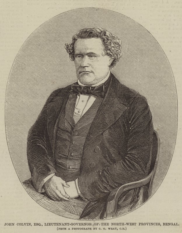 John Colvin, Esquire, løjtnant-guvernør i de nordvestlige provinser, Bengal (gravering) af English School