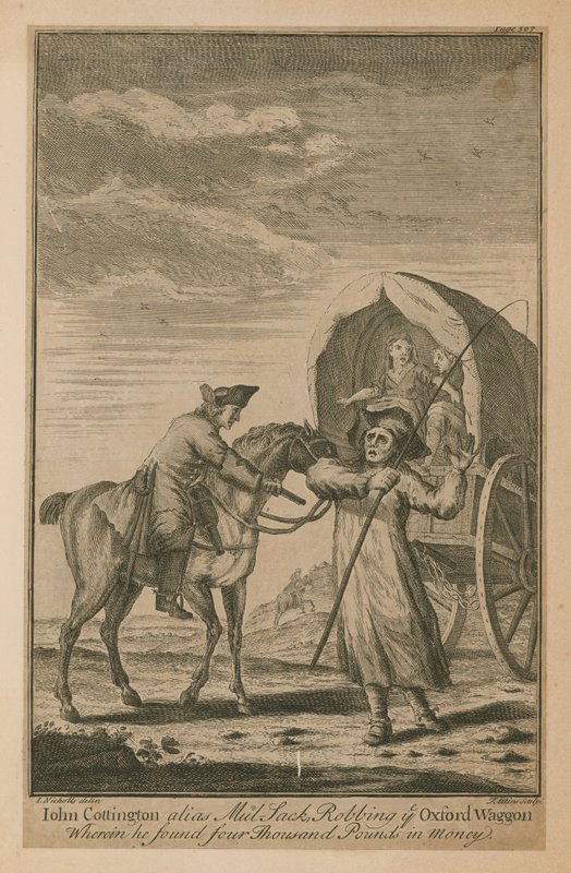 John Cottington, alias Mul Jack, røver Oxford Waggon, hvori han fandt fire tusinde pund i penge af English School