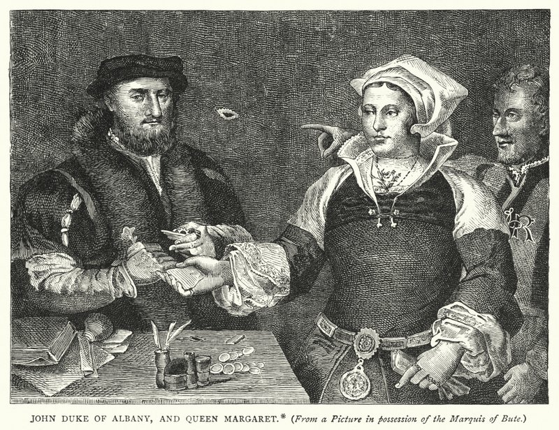 John Duke of Albany og dronning Margaret (gravering) af English School
