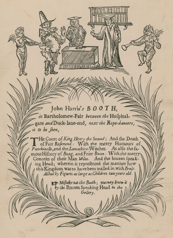John Harriss Booth i Bartholomew Fair af English School