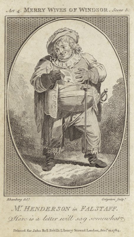 John Henderson som Falstaff i The Merry Wives of Windsor af English School