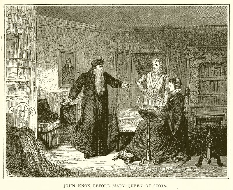 John Knox før Mary Queen of Scots af English School