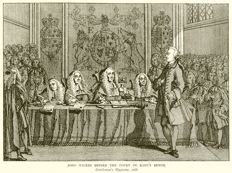 John Wilkes foran Court of Kings Bench af English School