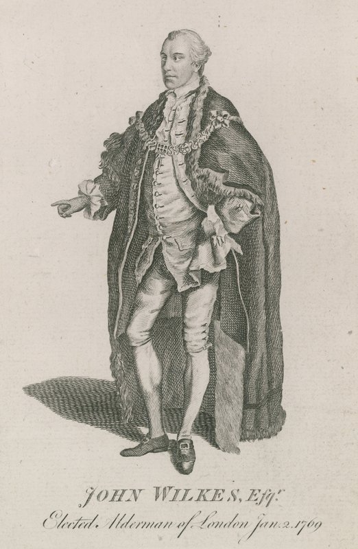 John Wilkes, valgt til rådmand i London, 2. januar 1769 af English School