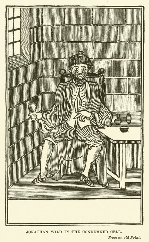 Jonathan Wild i den dødsdømte celle (kobberstik) af English School
