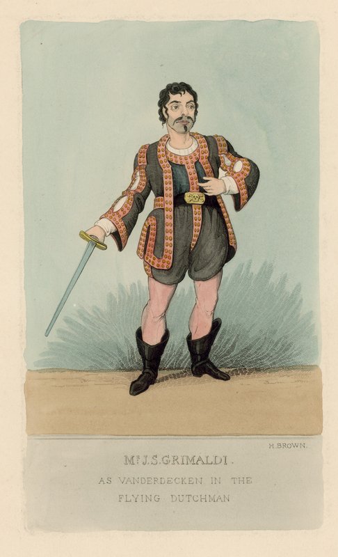 Joseph Grimaldi som Vanderdecken i Den flyvende hollænder af English School