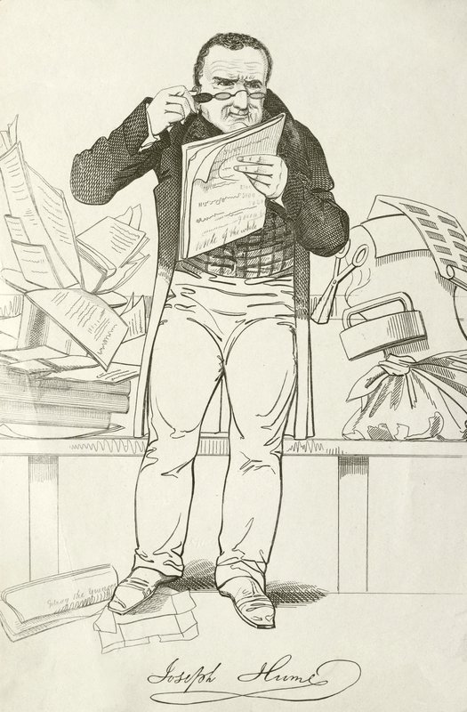 Joseph Hume, skotsk læge, politiker og radikal parlamentsmedlem (gravering) af English School
