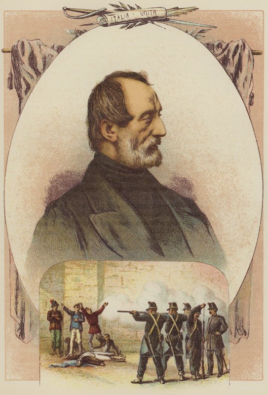 Joseph Mazzini, borgere skudt for at læse Mazzini