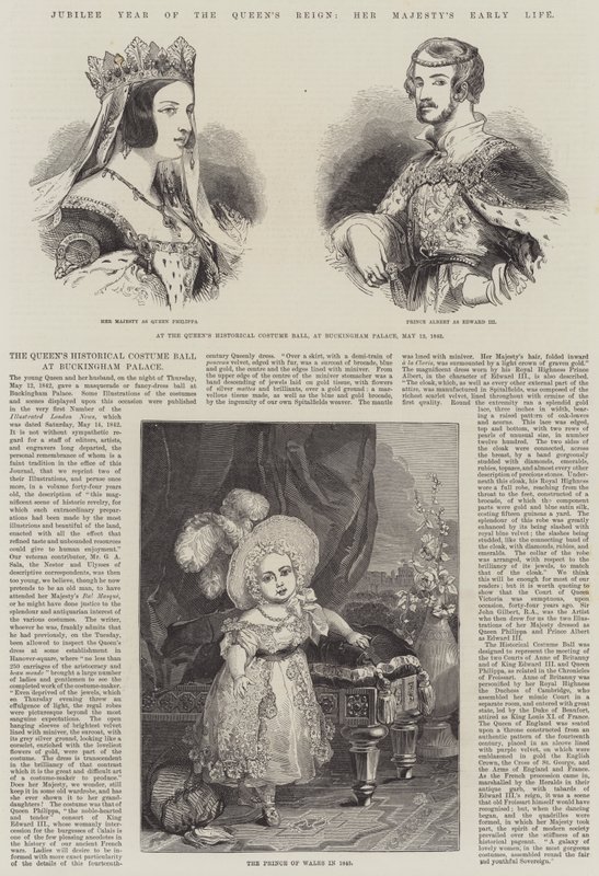 Jubilæumsåret for dronningens regeringstid, hendes majestæts tidlige liv (gravering) af English School