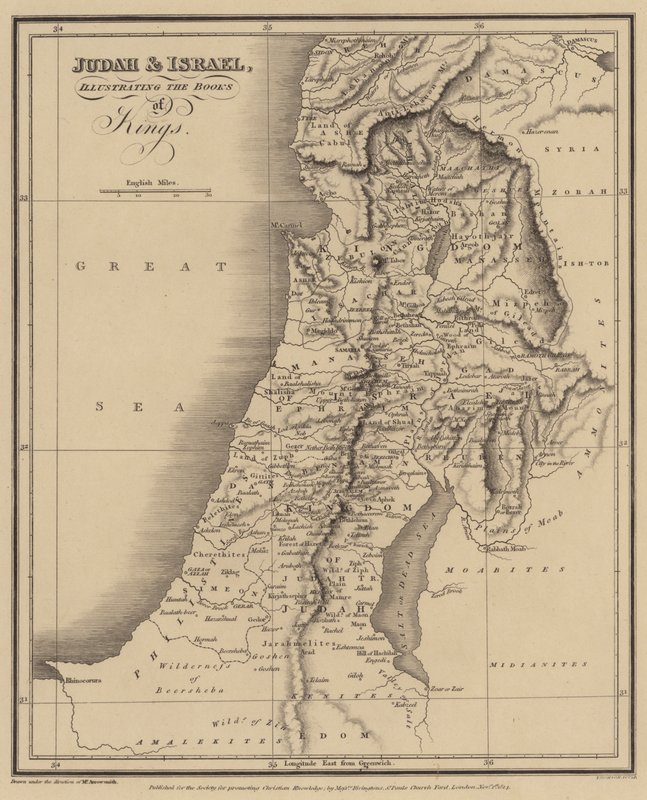 Juda og Israel, illustration af Kongebøgerne (kobberstik) af English School