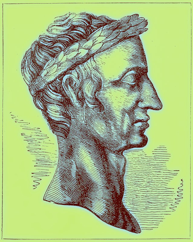 Julius Caesar, illustration fra The Illustrated History of the World, udgivet ca. 1880 (digitalt forbedret billede) af English School