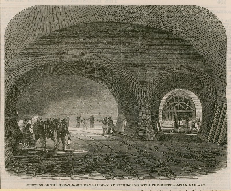 Junction af Great Northern Railway ved Kings Cross med Metropolitan Railway af English School