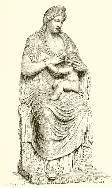 Juno plejer Hercules (Statue i Vatikanet) af English School