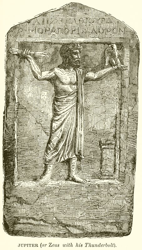 Jupiter (eller Zeus med sin Thunderbolt) af English School