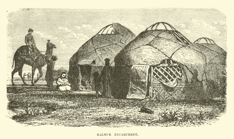 Kalmuk encampment  af English School