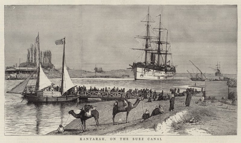 Kantarah, ved Suez-kanalen (gravering) af English School