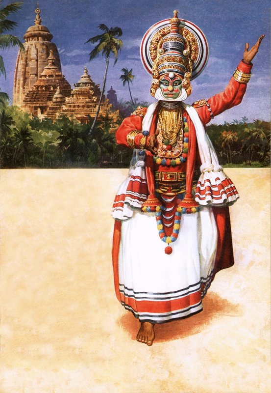 Kathakali, en af Indiens mest farverige danse af English School