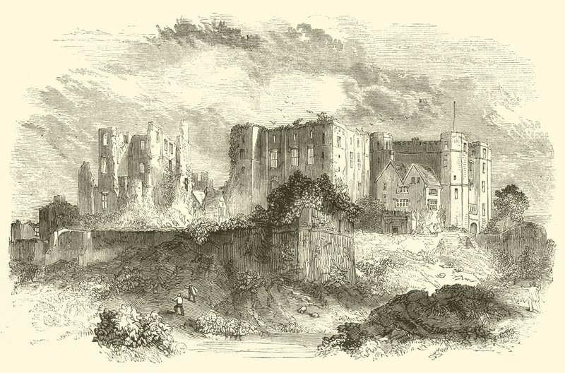 Kenilworth Castle (gravering) af English School