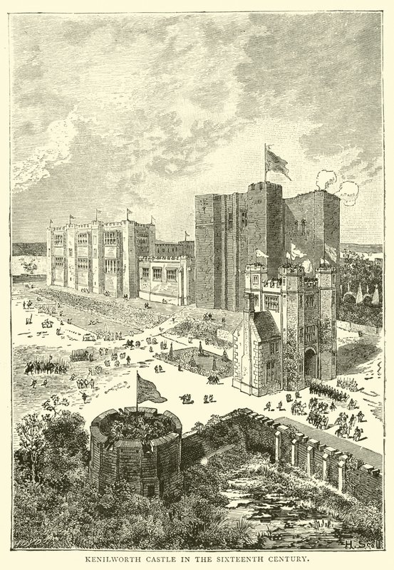 Kenilworth Castle i det sekstende århundrede af English School