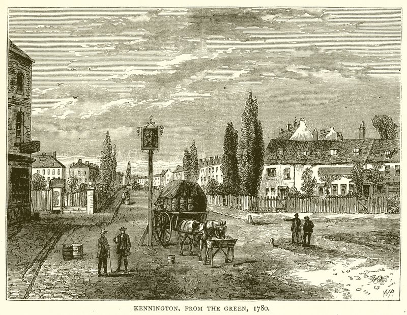 Kennington, fra den grønne, 1780 af English School