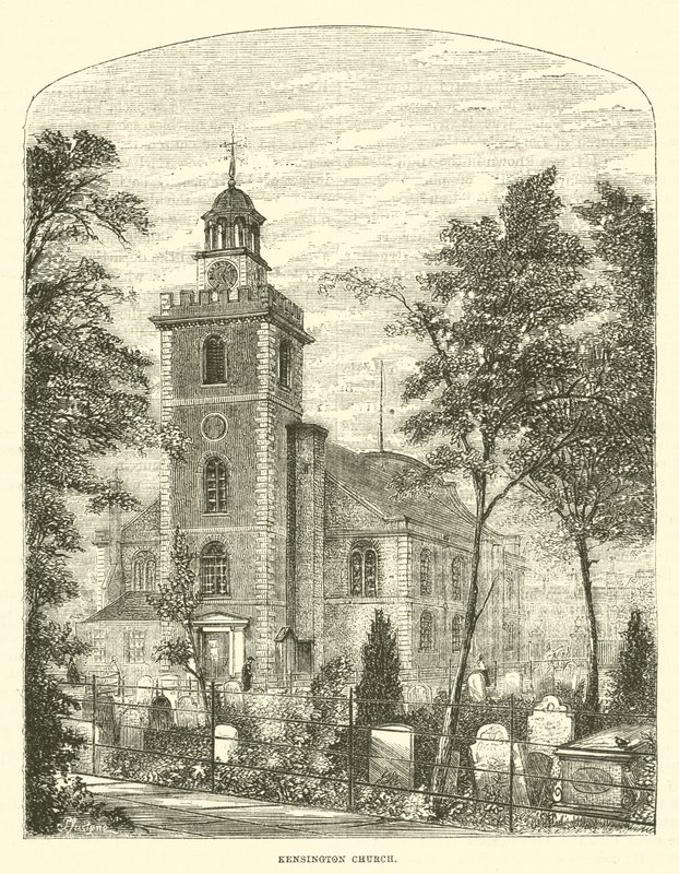 Kensington Church (gravering) af English School