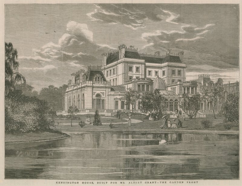 Kensington House, bygget til Mr Albert Grant, haven foran af English School