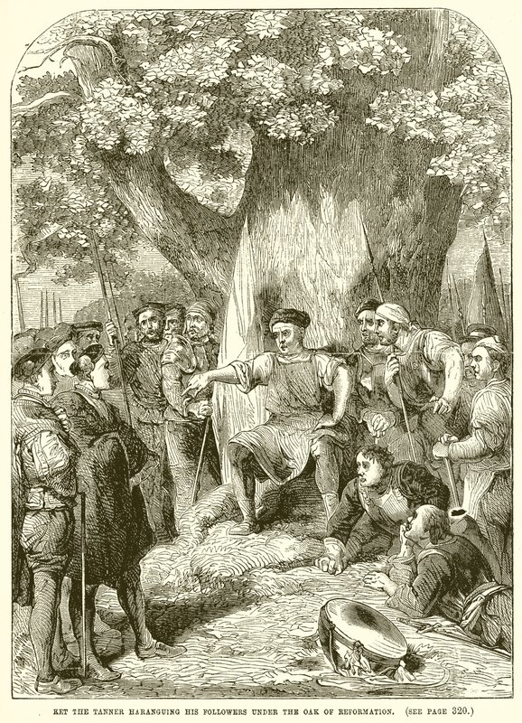 Ket the Tanner Haranguing sine tilhængere under reformationens Eg af English School