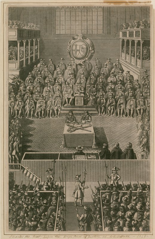 Kong Charles I for High Court of Justice i Whitehall, 1648 af English School